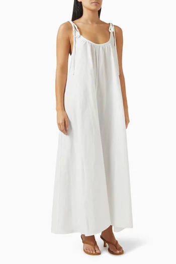 فستان بظهر مكشوف ونقشة زهور مزيج حرير