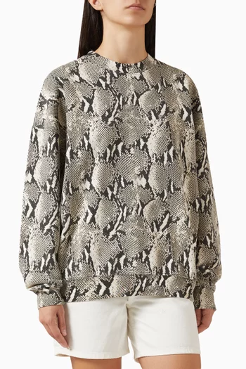 Miles Python-print Sweatshirt in Fleece