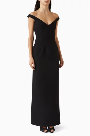Ellery Off-shoulder Dress in Crepe
