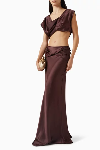 Andi Draped Skirt in Satin