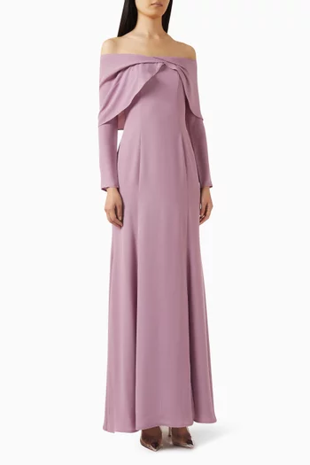 Off-shoulder Dress in Crepe