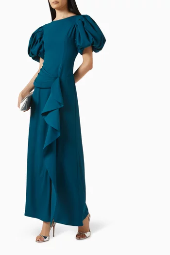 فستان بدرابيه ورباط كريب