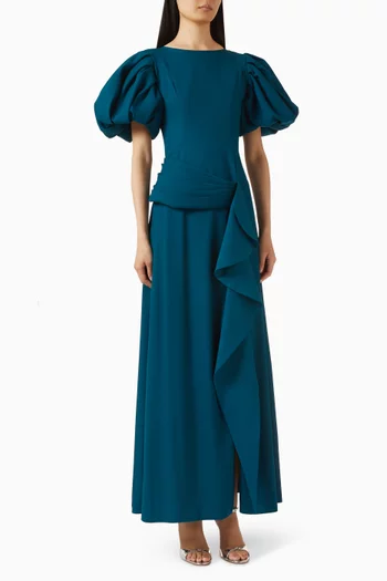 فستان بدرابيه ورباط كريب