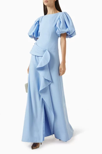 فستان بدرابيه ورباط كريب