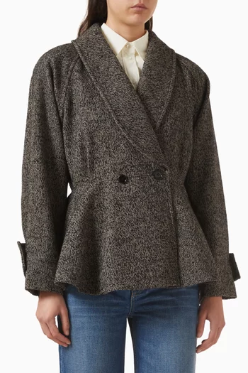 Riding Coat in Chevron Wool