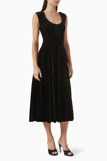 Leila Midi Dress in Velvet