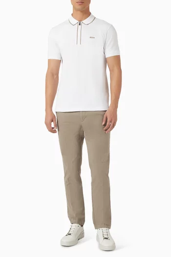 تي شيرت بولو بخطوط بلون مغاير قطن