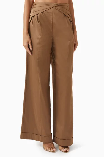Draped Flared Pants
