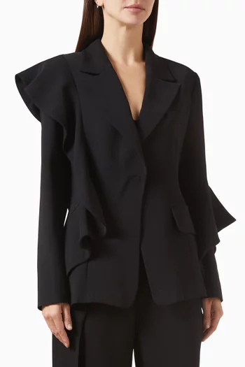 Ruffled-trim Blazer