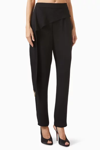 Ruffled-trim Tapered Pants