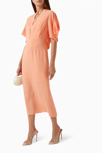 Flared-sleeves Midi Dress