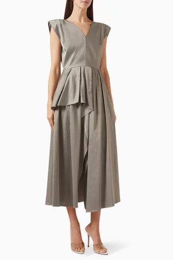 Pleated Midi Dress