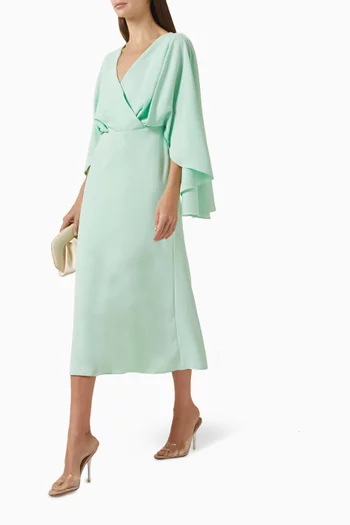 Flared-sleeves Midi Dress