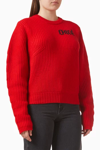 سترة بقصة فضفاضة ومنسوجة من مزيج صوف