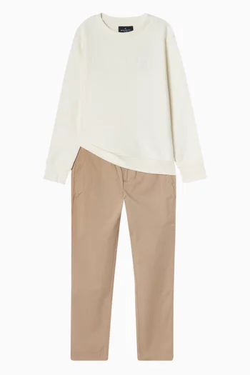 سويت شيرت بأكمام طويلة وقصة كلاسيكية قطن