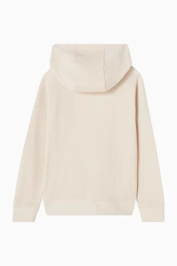 كنزة بغطاء رأس بشعار الماركة