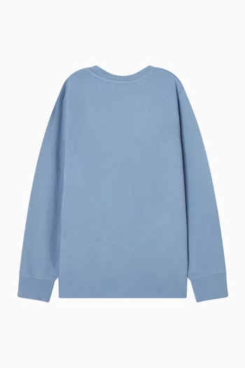 تي شيرت قطن جيرسيه بقصة ضيقة بشعار الماركة