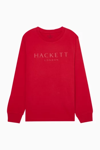 تي شيرت بقصة ضيقة بشعار الماركة قطن جيرسيه