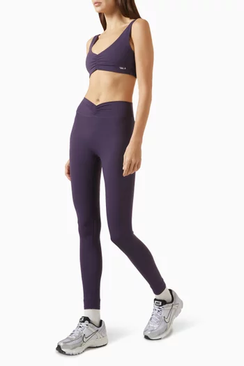 حمالة صدر رياضية بفتحة رقبة بكشكش في الأمام قماش دايفليكس