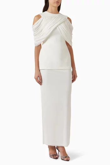 Vivien Dress in Twill Suiting & Lumine Jersey