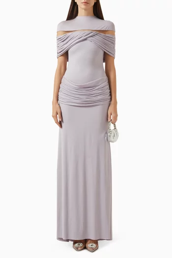 Marlene Draped Dress in Lumine Jersey