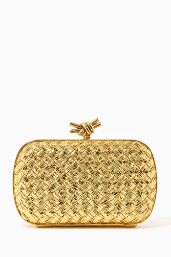 Knot Minaudière Clutch in Laminated Leather