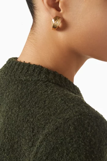 أقراط سلايس فضة إسترلينية مطلية ذهب عيار 18