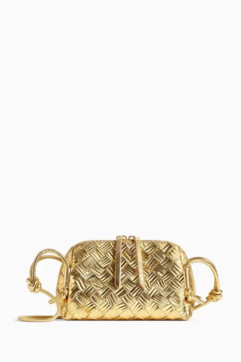 حقيبة كونسرت جلد لامع مجدول