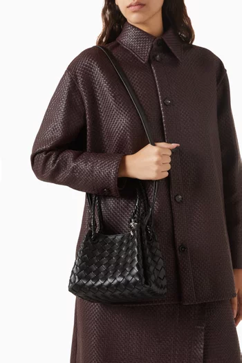 حقيبة كتف باراشوت صغيرة جلد مجدول