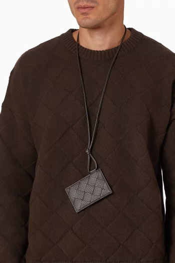 حافظة شارة جلد عجل مجدول