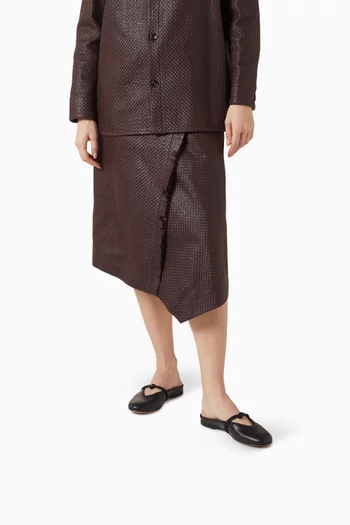 حذاء باليرينا روز ماري جين بكعب مسطح جلد