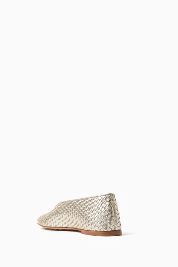 حذاء باليرينا روزا جلد ماعز مجدول