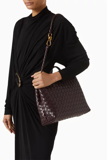 Medium Andiamo Bag in Intrecciato Leather