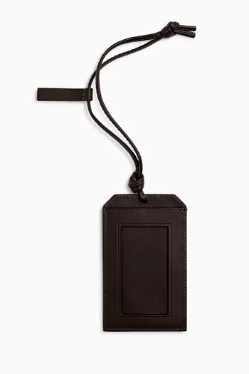 Badge Holder on Strap in Intrecciato Leather