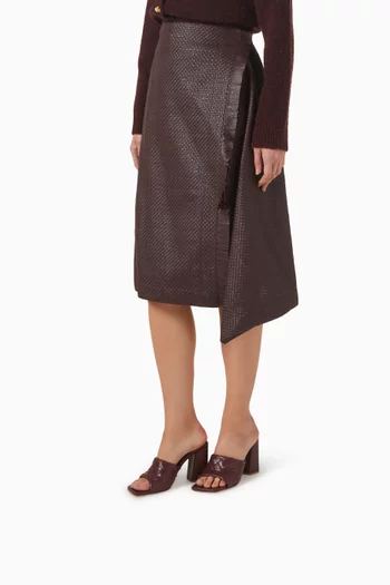 حذاء باركو مفتوح من الخلف جلد مجدول