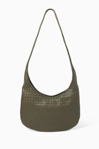 Medium Messenger Bag in Intrecciato Leather