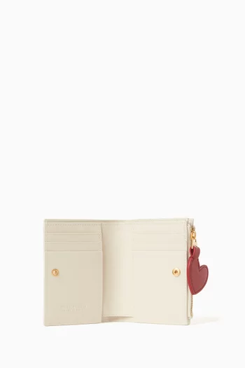 محفظة صغيرة ثنائية الطي جلد مجدول