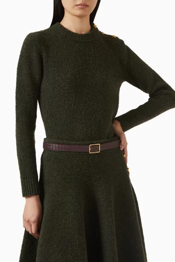 حزام ريفيرسو جلد عجل مجدول