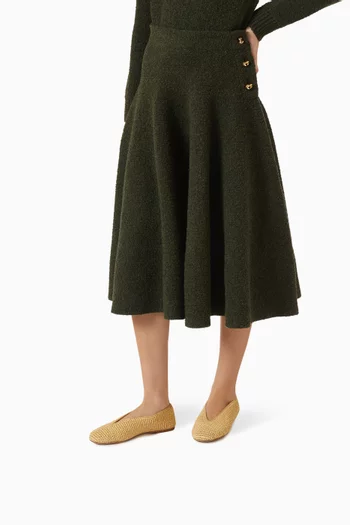 حذاء باليرينا روزا بكعب مسطح خوص