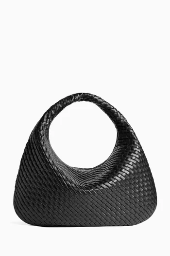Maxi Veneta Shoulder Bag in Intrecciato Leather