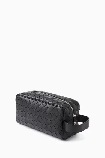 Travel Pouch in Intrecciato Leather