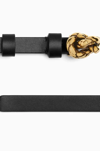 حزام بإبزيم بتصميم عقدة جلد عجل