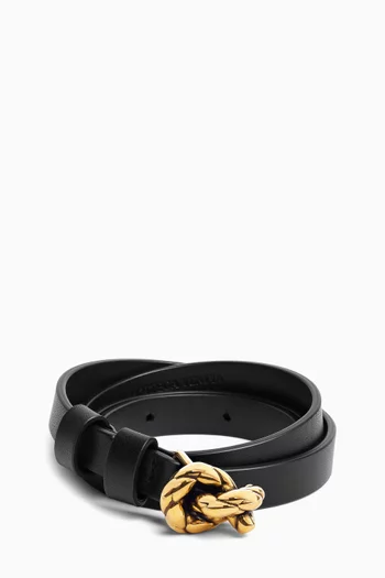 حزام بإبزيم بتصميم عقدة جلد عجل