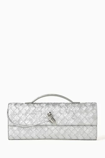 Andiamo Clutch in Intrecciato Laminated Leather