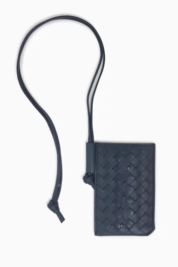 Piccolo Badge Holder in Intrecciato Calf Leather