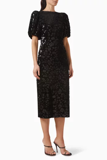 فستان ياسوفى مطرز بالترتر