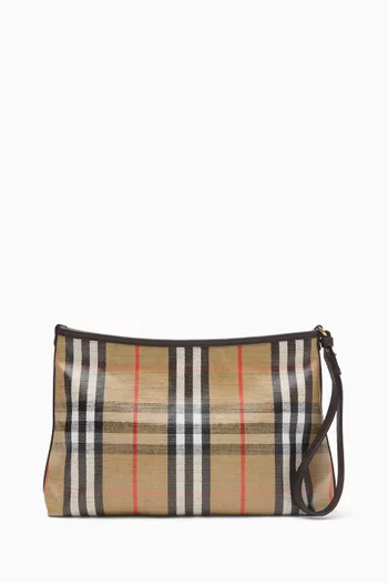 Highlands Check Pouch in Canvas