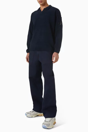 سترة بولو بحلية العدسة قطن شنيل