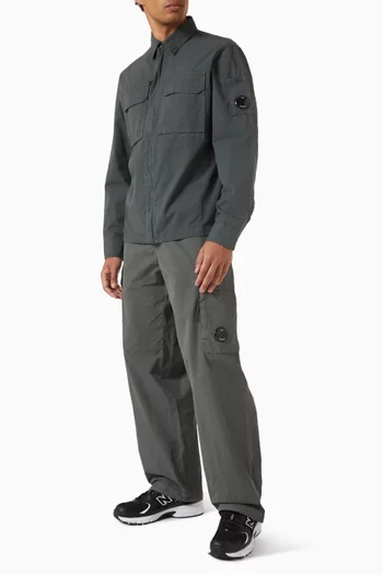 بنطال كارغو بعدسة نايلون بنسيج مسطح