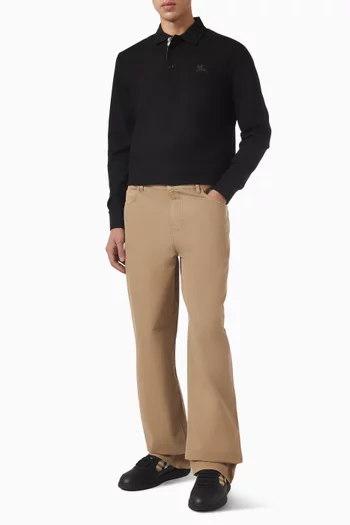 Long-sleeve Polo Shirt in Cotton